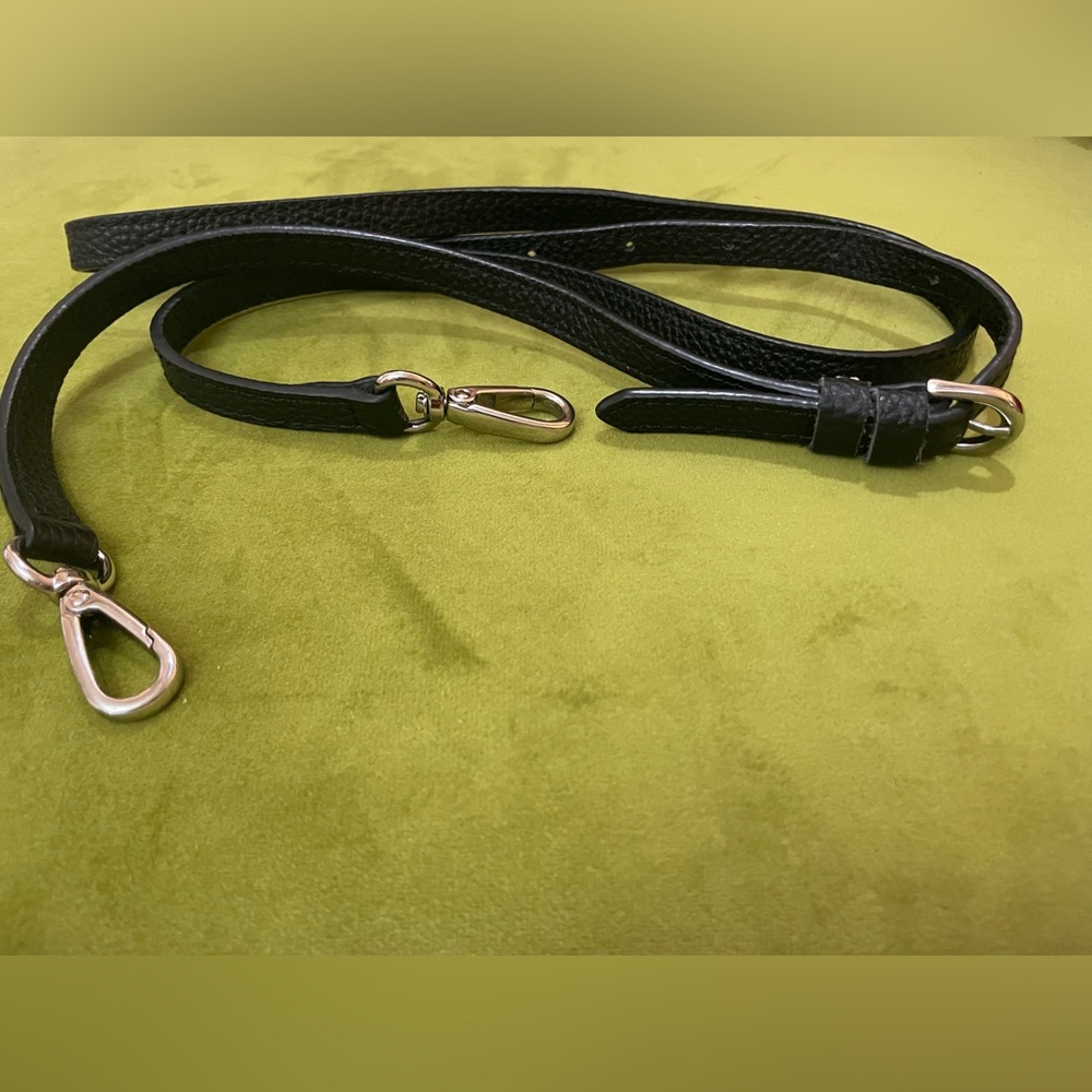 Bandolier Black leather crossbody strap